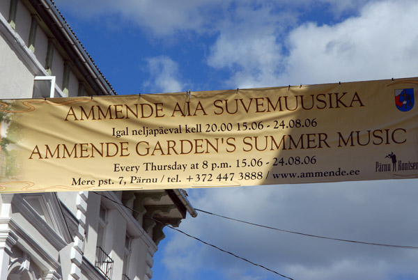 Banner for Ammende Garden's Summer Music, every Thursday at 8