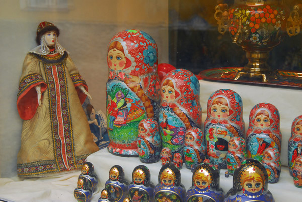 Russian matryoshka dolls in a Tallinn souvenir shop