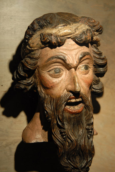 John the Baptist, bench-end from Town Hall, by Clawes Sittow, 1460