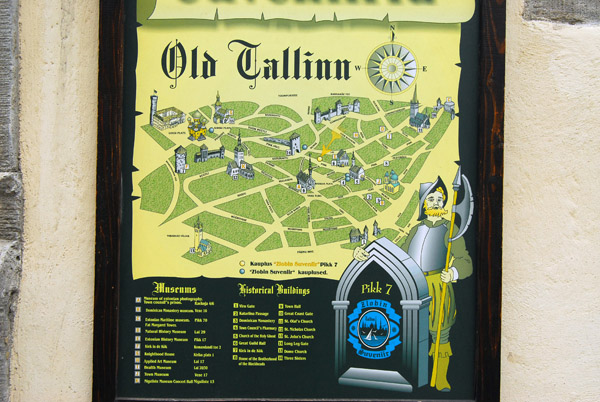 Map of Old Tallinn, Estonia