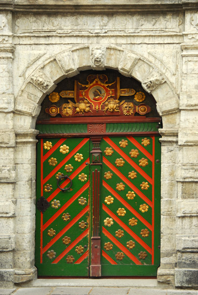 Colorful door to the Blackhead Guild, Tallinn