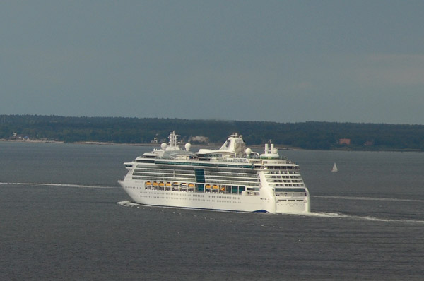 Cruise ship departing Tallinn on a Baltic Sea cruise
