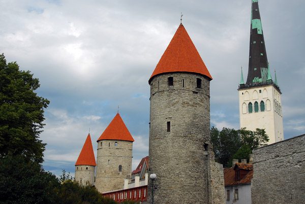 Tallinn city wall towers - Plate torn, Eppingi torn & St. Olaf's