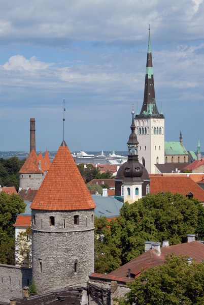 St. Olaf's Church & Old Town wall, Tallinn