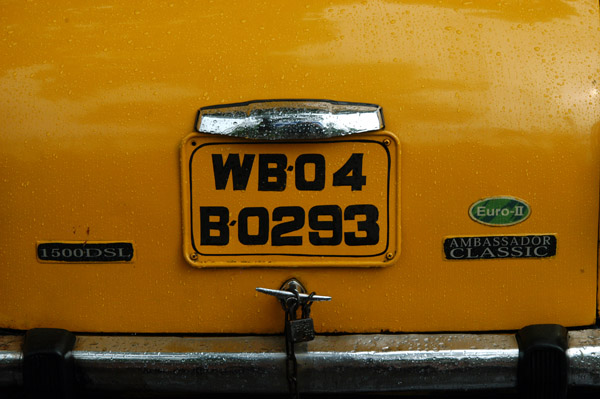 West Bengal license plate on a Calcutta Ambassador taxi
