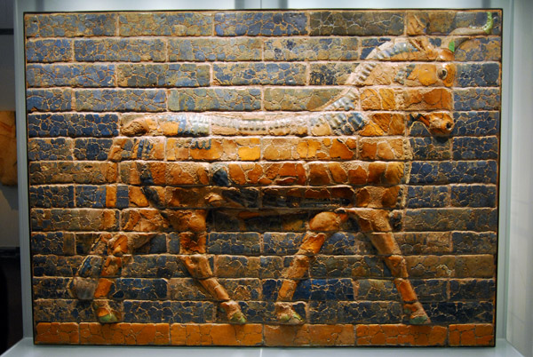 Babylon - Glazed brick relief of a bull, ca 604-562 BC