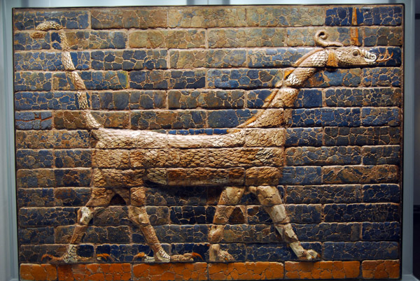 Babylon - Glazed brick relief of a dragon, ca 604-562 BC
