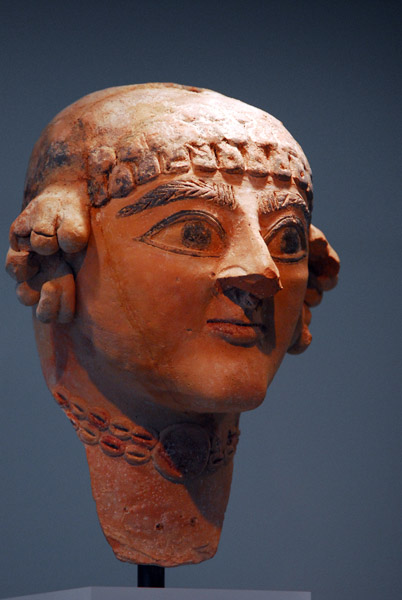 Polychromatic terracotta head fragment, Ny Carlsberg Glyptotek