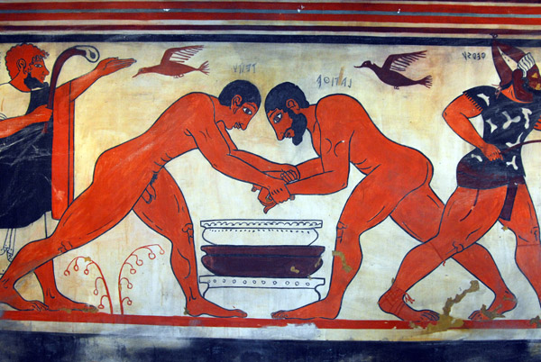 Wrestlers from 5th C. BC Etruscan Tomb of the Augurs (copy)