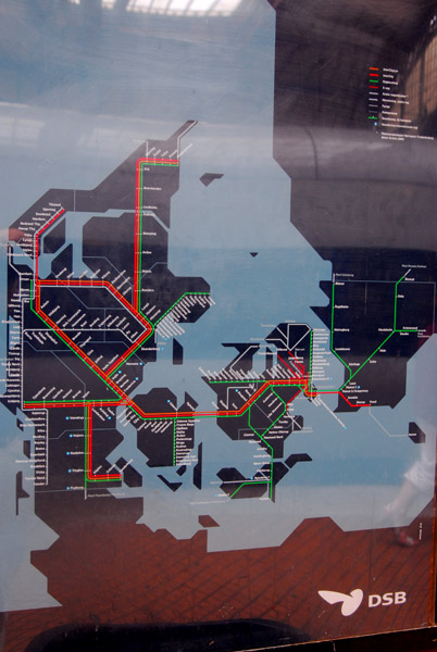 DSB - Danish Railway network map