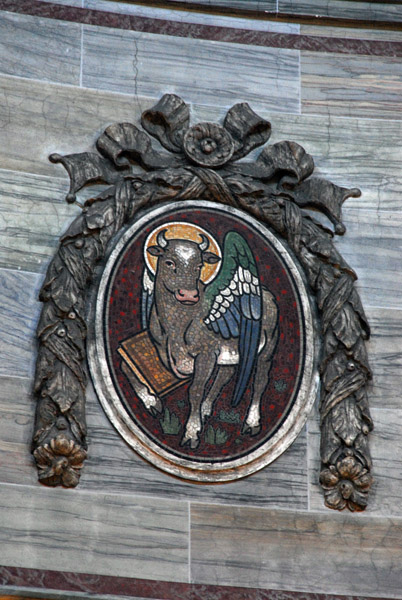 Marmorkirken mosaic winged bull, Copenhagen