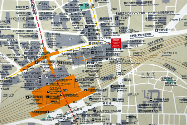 Map of the Nagoya Station area