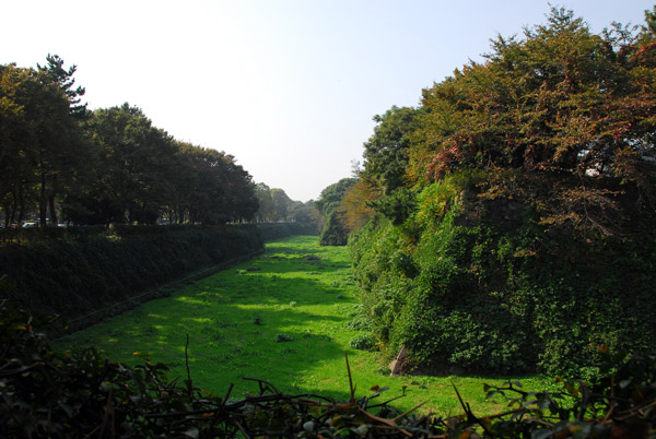 Grass-filled moat, Nagoya Castle, south side