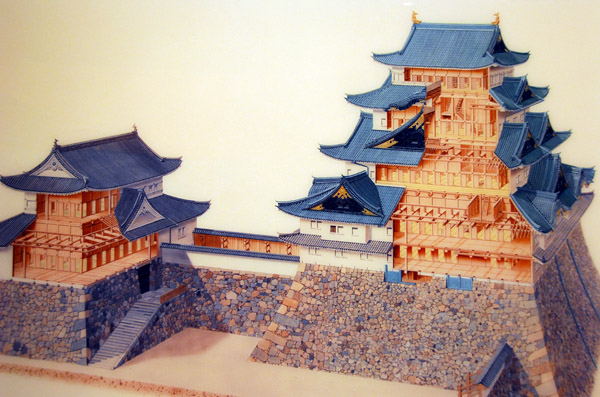 Cross-section of the Donjon and lesser donjon of Nagoya Castle