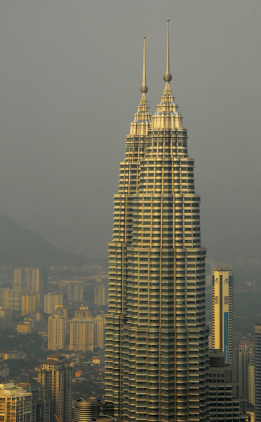 Petronas Towers seen from Menara Kuala Lumpur, KL Tower