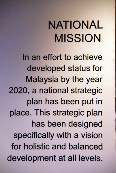 National Mission of Malaysia - first world by 2020