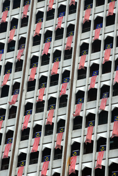 Flags out for Malaysian National Day, Kuala Lumpur