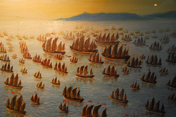 Artists impression of the grand fleet of Chinese Admiral Zheng He (Chung Ho)