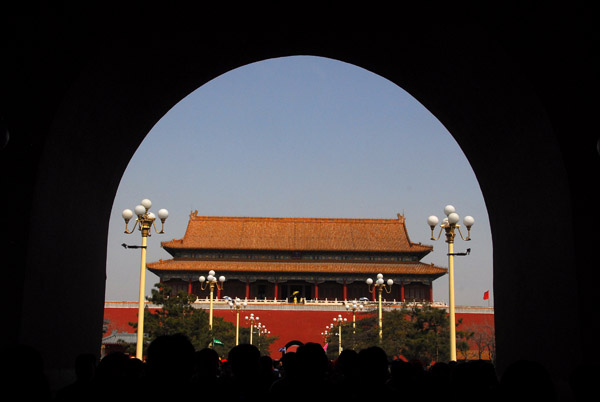 Looking north through the Tiananmen Gate