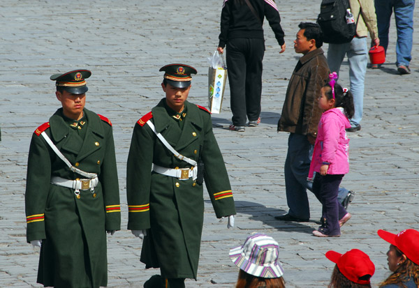 Chinese soldiers at the Forbidden City, Beijing