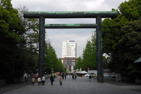 Looking east through the 2nd Torii Gate to the Great Torii Gate, Yasukuni Shrine, Tokyo