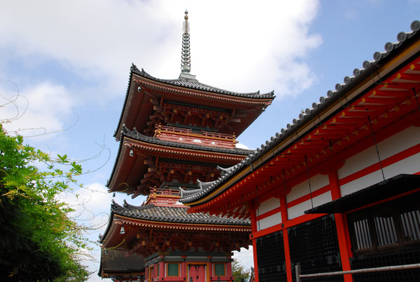 Sanjunoto, Three-tier pagoda, and Kyodo (sutra hall) Kiyomizu-dera, Kyoto