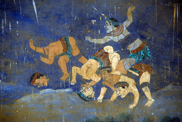 Dismembered bodies in a Ramaketi frescoe, Wat Preah Keo, Phnom Penh
