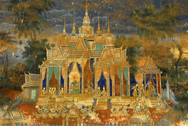 Cambodian Ramaketi frescoes, Wat Preah Keo, Phnom Penh Royal Palace