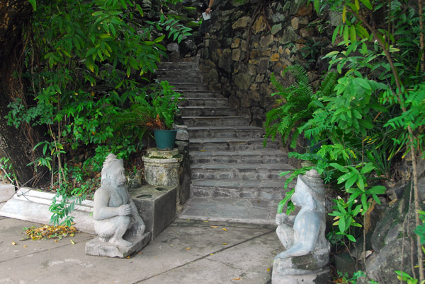 Staircase to the peaceful grotto, Kailassa Mountain, Wat Preah Keo
