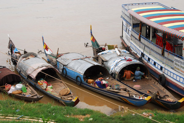 Longtail boats, Tonle Sap River, Phnom Penh