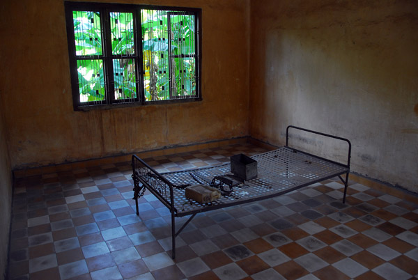 A former classroom converted by the Khmer Rouge into a torture chamber