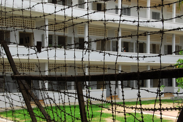 View from behind the wire, Tuol Sleng prison S21, Phnom Penh
