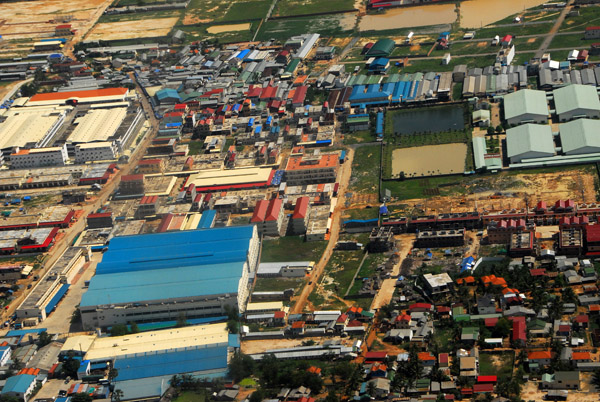Industrial area near Phnom Penh, Cambodia