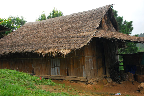 Thatched house in a Thai hill village, Doi Angkhang