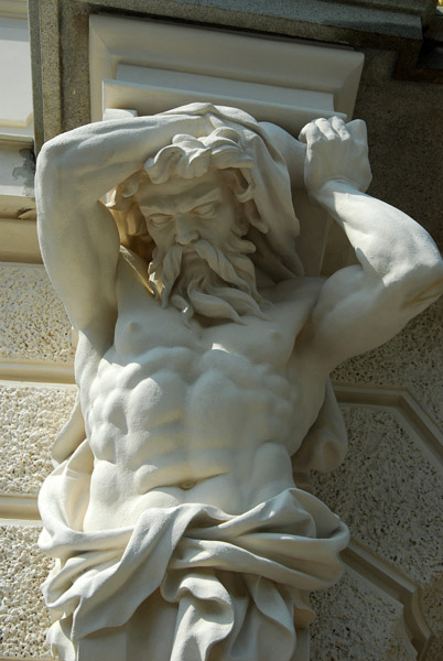 Sculpted column support, south facade, Linderhof