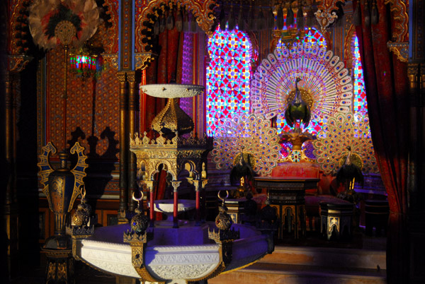 Lavish interior of the Moorish Kiosk, Linderhof Palace