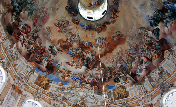 Painted baroque dome of Kloster Ettal