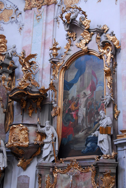 Pulpit and side altar, Kloster Ettal