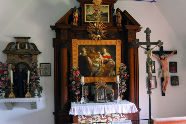 Interior Kirnbergkapelle from Bbing (Weilheim) ca 1844, Freilichtmuseum Glentleiten