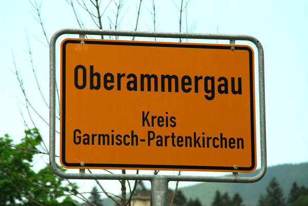 Ortsschild - Oberammergau, Kreis Garmisch-Partenkirchen