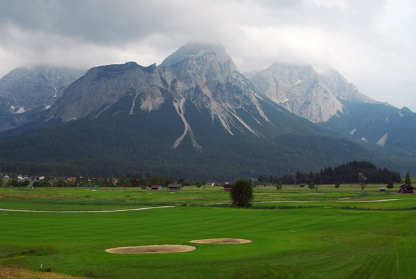 Mieminger Kette, Sonnenspitze, Tirol, with Golfclub Zugspitze-Tirol, Ehrwald
