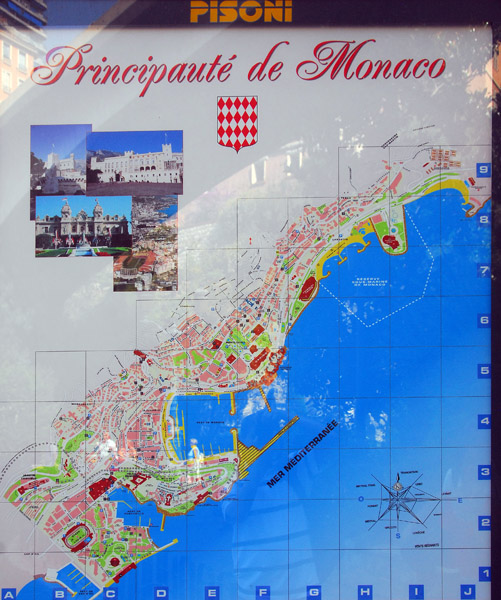 Map of the tiny Principality of Monaco