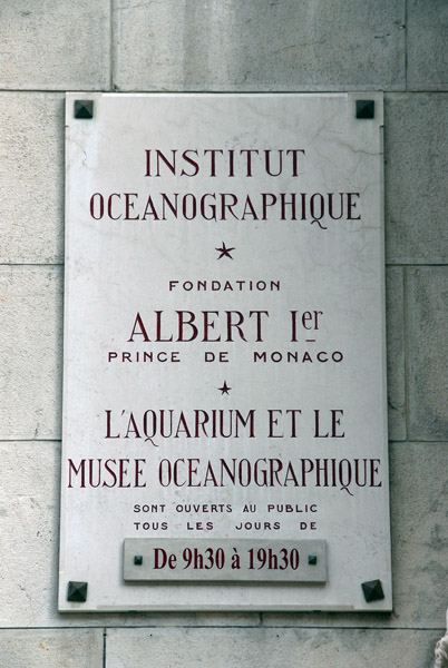 Institut Oceanographique founded by Albert I, Prince of Monaco