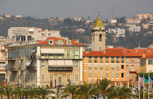Edge of the old quarter of Nice with the tower of St François de Paule