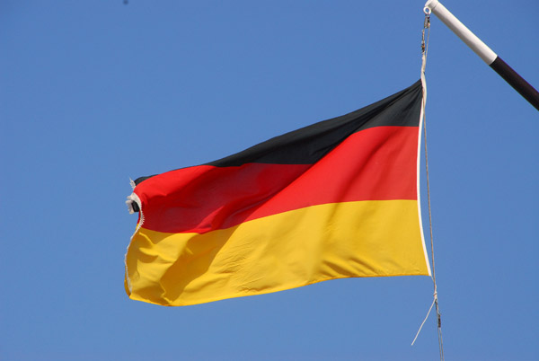 German flag flying over Damp