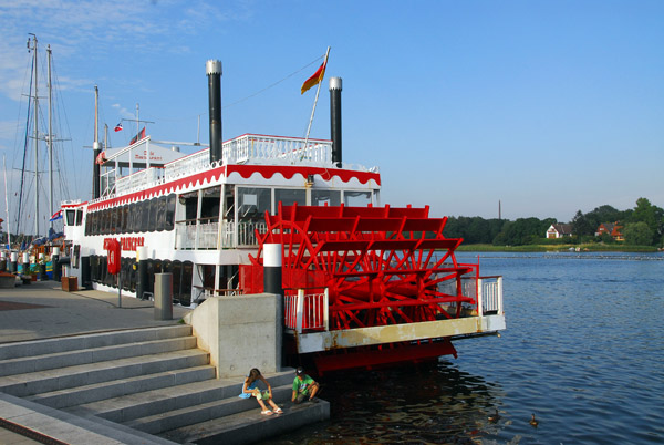 Kappeln - out of place Mississippi sternwheel paddleboat on the Schlei