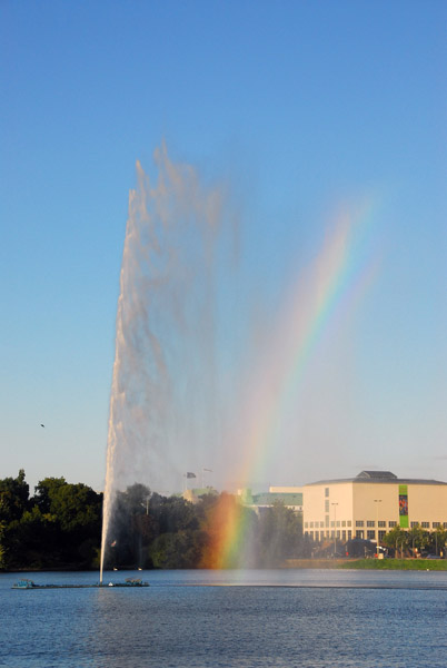 Alster fountain with rainbow