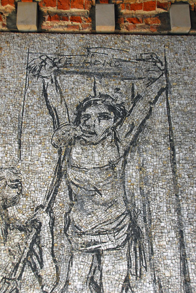 Mosaic, crucifiction, Nikolaikirche, Hamburg