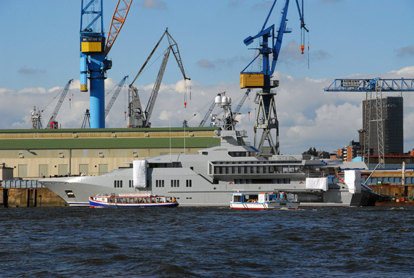 Charles Simonyi's superyacht Skat (project 9906), Port of Hamburg, 9906
