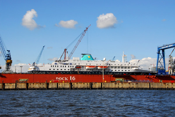 The Alexander von Humboldt in Dry Dock 16, Blohm + Voss Shipbuilding, Port of Hamburg